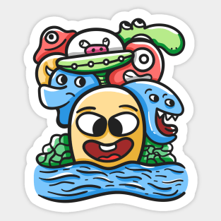 Monster Character Doodle Art Sticker